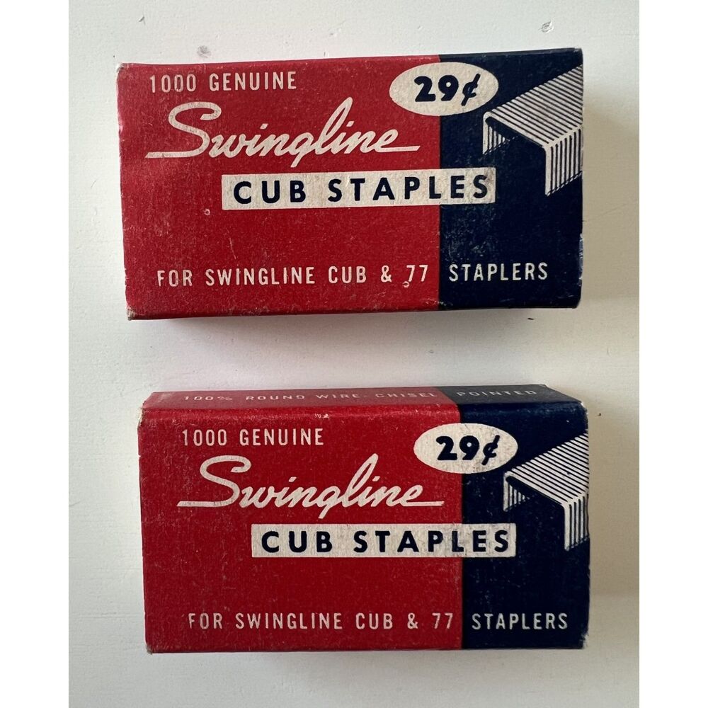 2 BNIB NOS Item 1950s Vintage Mid Century Modern Swingline Cub 1956 Staples
